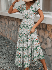 Yasmin Floral V-Neck Maxi Dress