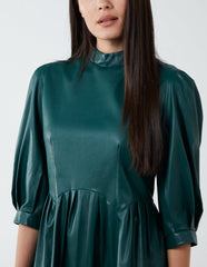 High Neck PU Dress