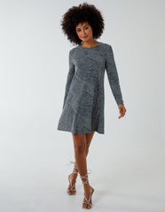 Metallic Swing Mini Dress