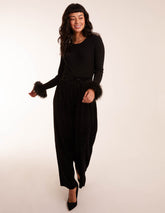 Sparkling Velour Wide Leg Trousers