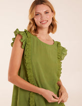 Button Back Frill Top