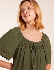 Milkmaid Shirred Swing Top