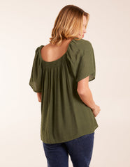Milkmaid Shirred Swing Top