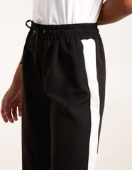 Side Stripe Elastic Waist Trousers