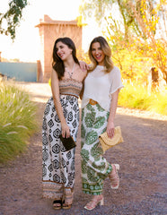 Print Strapless Bandeau Shirred Jumpsuit