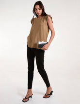 Frill Sleeve Metallic Top