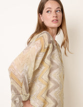 Zig Zag Round Neck Oversized Top