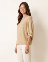 Frill Sleeve Metallic Top