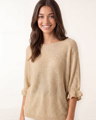 Frill Sleeve Metallic Top