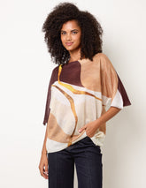Striking Watercolour Fine Knit Abstract Top