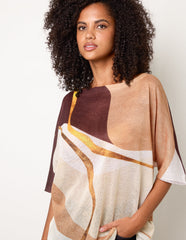 Striking Watercolour Fine Knit Abstract Top