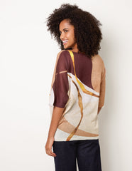 Striking Watercolour Fine Knit Abstract Top