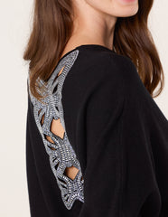 Batwing Jumper With Back Diamante Detailing