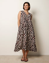 Animal Print V Neck Dress