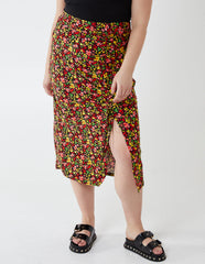 Curve Ruched Front Midi Skirt