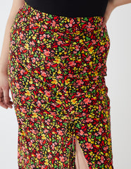 Curve Ruched Front Midi Skirt
