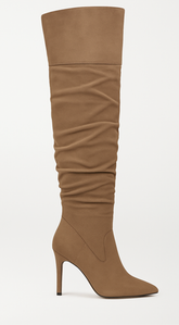 Elan Over Knee High Heel Boots - Taupe