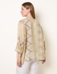 Zig Zag Round Neck Oversized Top