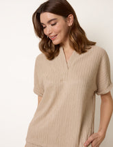 Grandad Collar Oversized Top