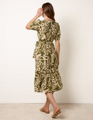 Coconut Button Belted Midi Dress