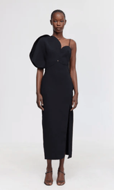 Acler Allister Column Midi Dress in Black