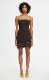 Acler Carbrook Mini Dress in Dark Coffee