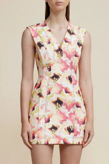 Acler Coolidge Mini Dress in Dipped Rose Print