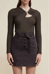 Acler Hawkin Skirt in Dark Mocha