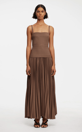 Acler Leasgill Midi Dress in Sepia