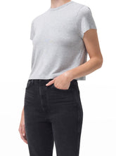 Agolde Adine Tee in Heather Grey