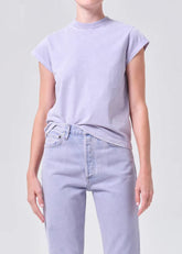 Agolde Bryce Cap Tee in Acid Lilac