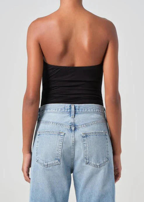 Agolde Gwyneth Strapless Bodysuit in Black