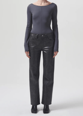 Agolde Sloane Mid Rise Straight Jean in Smoke