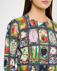 Alice + Olivia Carolee Printed Pullover in Enchanted Tarot