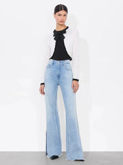 Alice + Olivia Dannie Shrug Bow Cardigan in Soft White Black