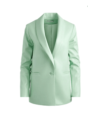 Alice & Olivia Denny Vegan Leather Shawl Collar Blazer in Pistachio