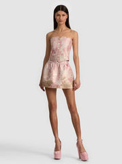 Alice + Olivia Ella Drop Waist Skirt in English Rose Toile
