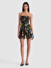 Alice + Olivia Ginny Mini Dress in Social Hour Black