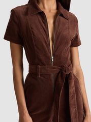 Alice + Olivia Gorgeous Wide Leg Jumpsuit in Dark Chocolate