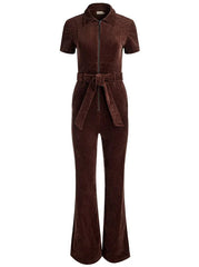 Alice + Olivia Gorgeous Wide Leg Jumpsuit in Dark Chocolate