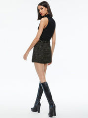 Alice + Olivia Chain Mini Skirt in Black/Gold