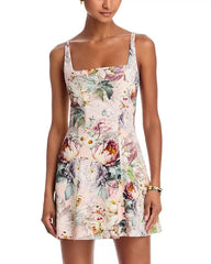 Alice + Olivia Julia Mini Dress in Sweet Peony