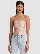 Alice + Olivia Kelcey Strapless Vest Top in English Rose Toile