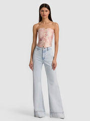 Alice + Olivia Kelcey Strapless Vest Top in English Rose Toile