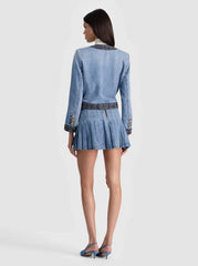 Alice + Olivia Landon Cropped Denim Jacket in Celine Vintage