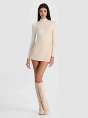 Alice + Olivia Rubi Embellished Tweed Mini Skirt in Natural