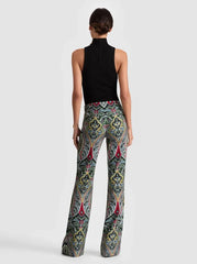 Alice + Olivia Teeny Fit Flare Bootcut in Paisley Poem