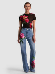 Alice + Olivia Tess Tee in Empress Bloom Black