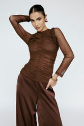 Amanda Maria Sequin Midi Skirt in Coco