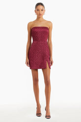 Amanda Uprichard Arely Dress in Burgundy